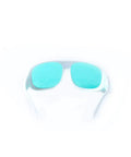 Hardcore Laser Safety Glasses Red Beam Protection Od4 Plus 620 To 700 Nm Range Lb4 Certified white frame with blue lenses