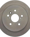 Centric C-Tek rear brake rotor; gray metal disc, front view, fits 2008-2013 Toyota Highlander.
