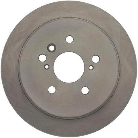 Centric C-Tek rear brake rotor; gray metal disc, front view, fits 2008-2013 Toyota Highlander.