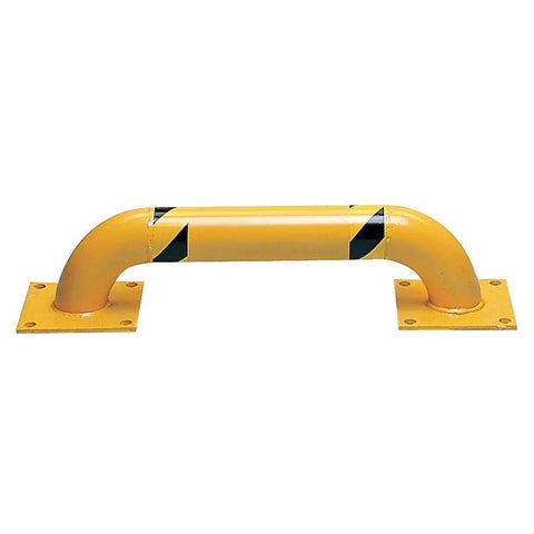 Low Profile Machine Guard Model 1GUD9 Heavy Duty Steel Guard Rail Floor Mounted Powder Coated Yellow 9 Inch Height 3 Foot Length