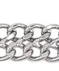 Equine Leather Curb Strap With Five Eighths Inch Buttered Harness Leather And Four Quarter Inch Double Flat Link Chain Smooth Nickel Plated Sunset Finish For Gentle Mouth Pressure Reduced Chafing And Easy Training Comfort, showing full design