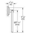 Dimensions diagram of Essentials 7.48 Inch Towel Ring in Starlight Chrome Modern Metal Bathroom Accessory with durable construction.