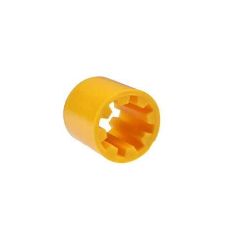 PR-208FS Vacuum Flexible Coupler Sleeve For J B Industries Vacuum Pump Replacement, yellow wear-resistant sleeve with gear design.