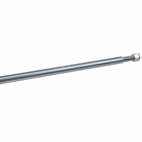Side view of Beefed-Up Heavy Duty 1-Inch Diameter 44-Inch Steel Axle Rod With 1-Inch To 3/4-Inch Step-Down And 3/4-16 Fine Thread