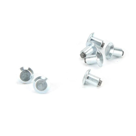 Heavy Duty Non Slip Tire Studs For Cars Trucks Atvs And Motorcycles With Built Different Tungsten Steel Core For Ice Snow And Mud Traction 100 Piece Pack Road Grip - close-up of 6 tungsten tire studs on a white background.