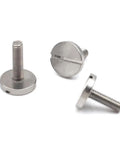 Get These Super Solid 5 Pcs Stainless Steel Slotted Round Head Machine Screws For Your Home DIY Projects And Hardware Repairs With Easy Install M2 And M2.5 Sizes In Silvery Finish showing three screws with round heads.