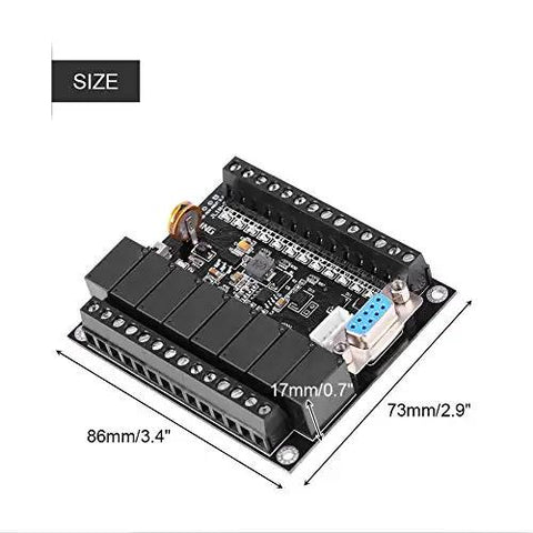 Compact DC 24V PLC Module FX1N-20MR for Industrial Control, dimensions 86x73x20mm, showing ports and components