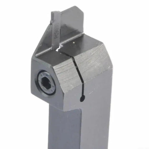 Close-up of External Grooving Turning Tool Holder Kit With MGMN150-G Carbide Inserts, showcasing 100mm shank and 16mm diameter.
