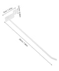 Heavy Duty Slatwall Hooks Set With 20 Iron Hooks, 4mm Thick, 7.48 Inch Rod Length, Burr Free Finish For Secure Slatwall Attachment