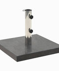 62.8 Lb Granite Patio Umbrella Base Stand Heavy Duty Outdoor Market Umbrella Base Square Pole Holder Black 17.7 By 17.7 By 2 Inches