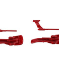 Red Cyclone Canister Button Release Catch Clips For DC65 Vacuum Cleaner Three Sets Of Plastic Clips showing two pairs of clips.