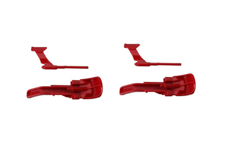 Red Plastic Cyclone Button Release Catch Clips For DC43 Vacuum Canister 3 Sets, side view, showing springless design.