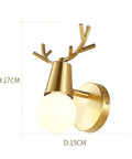 Brass Antlers Wall Sconce With E27 Socket Creates A Cozy Top Tier Glow For Bedrooms And Living Rooms Featuring Easy Peasy Install Vibes That Make It A Stunning Head Turner For Any Space, 15cm diameter.