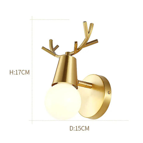 Brass Antlers Wall Sconce With E27 Socket Creates A Cozy Top Tier Glow For Bedrooms And Living Rooms Featuring Easy Peasy Install Vibes That Make It A Stunning Head Turner For Any Space, 15cm diameter.