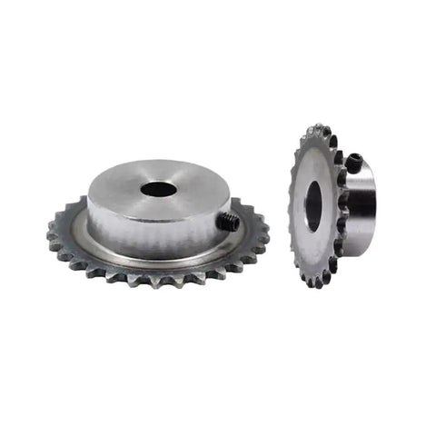 Fresh 04C Sprocket With 24 Teeth And Solid Inner Diameters For Industrial Drive Systems, showing two angles of the sprocket.