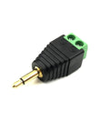 Five Pack Of 3.5Mm Ts Male Audio Terminal Block Connectors With Solderless Screw Terminals for rapid wire jobs.
