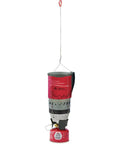 WindBurner Camping Stove Hanging Kit 1 L with suspended pot, sliding tensioner, lightweight cable system for mountaineering.