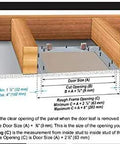Framing guide diagram for Sweet Removable Access Panel Featuring No Sweat Drywall Inlay And Concealed Touch Latches for 12x12 inch installation.