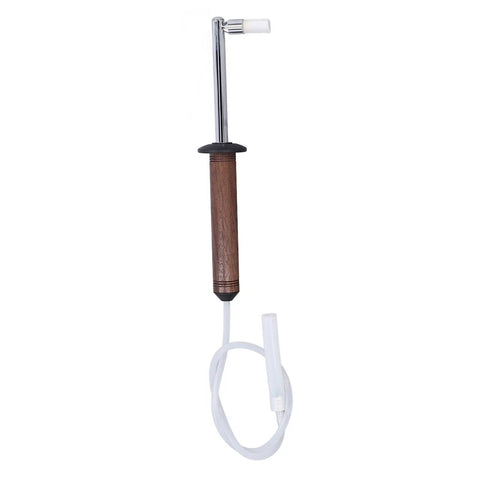 Espresso Machine Cleaning Brush With Detachable Head, High Temp Steam Tool with walnut handle and brush attachment.
