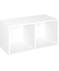 Cubeicals 2 Cube Storage Shelf Organizer for Books, Clothes and Decor, Space Saver, White Wood Finish, Two Open Cubes