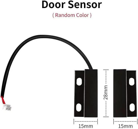 Next Level Smart Lock App Controlled Electronic Deadbolt Door Lock Offering No Stress Entry And Top Shelf Visitor Access For Reliable Daily Home Protection Black door sensor with black wiring and measuring 15mm x 28mm.