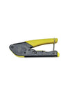 Compact F Connector Compression Crimper For DIY Cable Installations With Fixed Plunger Spring Return Comfort Grips Workhorse