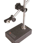 Universal Precision Granite Inspection Stand With 260 By 140 mm Base, 10.24 By 5.51 In, Post Diameter 0.55 In And 7.87 In Tall, 6.5 In Reach, DIN876 Compliant, A Solid Pick For Pinpoint Layout And In Process Shop Inspections on a white background.