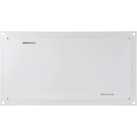 Front view of 8x16 Inch Crawl Space Flood Vent Wall Mounted White Foundation Vent To Reduce Flood Risk And Damage For Crawl Spaces And Garages Bi Directional Design.