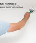 Person using Pro Grade Drywall Corner Tool With Non Slip Handle Stainless Steel Angled Corner Trowel For Plastering And Brickwork