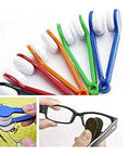 6-piece mini eyeglass cleaner set with microfiber brushes and cleaning clips in assorted colors