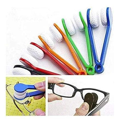 6-piece mini eyeglass cleaner set with microfiber brushes and cleaning clips in assorted colors