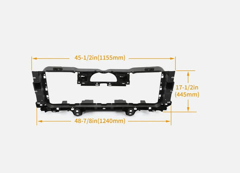 Dimensions of Beefy Bumper Radiator Support Grill Shutter Mounting Bracket For 2014 To 2018 Silverado 1500 Replacement shown