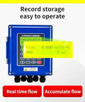 Waterproof Ultrasonic Flow Meter With RS485 IP67, front view showing display and buttons for real-time and cumulative flow measurement