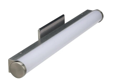 Angled view of the 24 Inch MVOLT Vanity Light Fixture With Cylinder Shade Color Temperature Switchable 3000K 3500K 4000K 90 CRI KR Mount Energy Efficient LED Bath Light For Modern Bathrooms