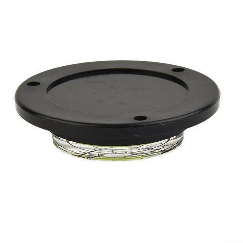 for mini Round for spirit Level for 360 Degree Viewing, 50mm diameter, features black plastic top and glass bottom.