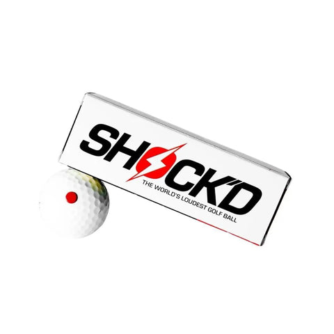 Loudest Golf Ball Ever For Pranks, Viral Sleeve Of Three Novelty Balls With Red Button Hit beside Shock'D box