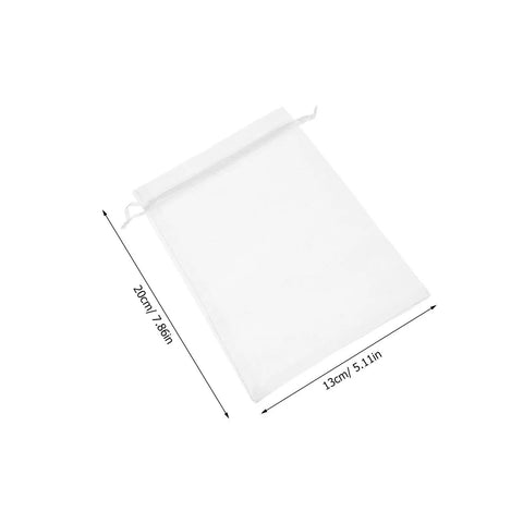 White Organza Gift Bags 100 Pack Drawstring Candy Bags For Party Favors And Wedding Decor Clear Sheer Mesh Gift Wrapping