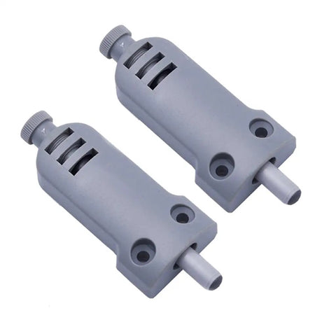 Heavy Duty Soft Close Damper Buffers Kick The Slamming Habit Smooth Operator For Kitchen Cabinets Wardrobes And Drawers Solid Abs Housing Gray Two Pack viewed from an angle showing two dampers