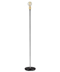 57 Inch Tall Floor Lamp In Black Satin Finish With Exposed Gold Socket And Inline On Off Rocker Switch Sleek Nordic Accent Lighting