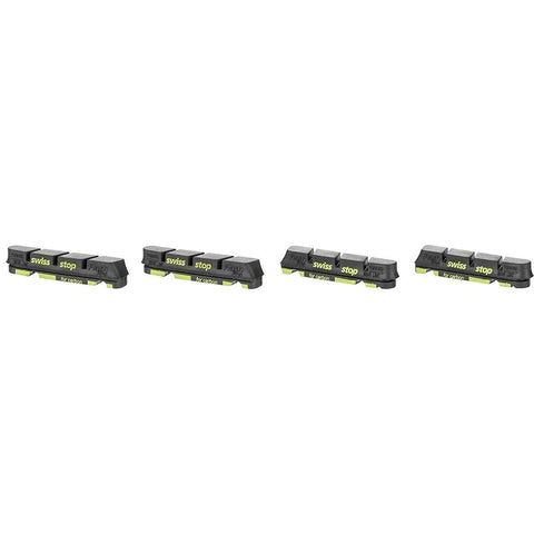 FlashPro Black Prince Rim Brake Pads 4 Pack For Carbon And Aluminum Rims With Top Notch Stopping Power And Long Lasting Grip Compatible