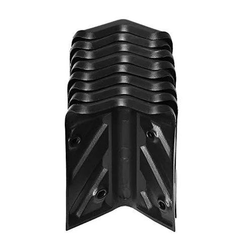 Stackable Chevron Corner Durable HDPE Plastic Case Set 8 with Four Mounting Holes, 13 Inch Diameter and 1/2 Inch Internal Radius