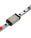 MGN7 150mm Linear Rail Guide With MGN7H Carriage Block, ultra smooth motion for 3D printers, red rubber stopper visible