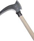 Long Handle Scythe Tool For Yard Work, heavy duty sickle garden tool with manganese steel blade and wooden handle