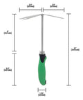 Shrub Rake Hoe Fork Combo Stainless Steel 12-Inch Garden Tool For Weeding And Landscaping, visible with measurement details