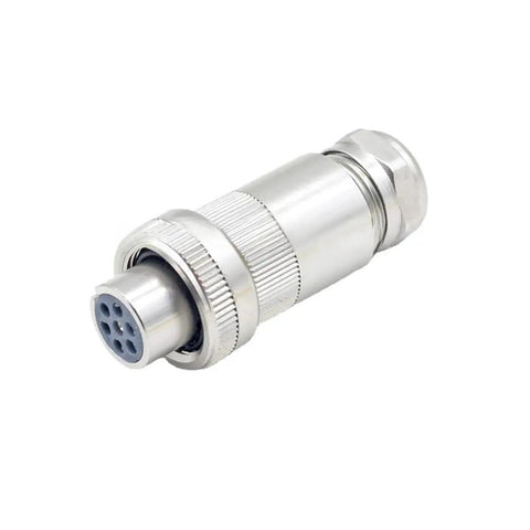 Heavy Duty 7 Core Proportional Valve Aviation Plug Din En175201804 Industrial Connector for hydraulic gear, shown at an angle.