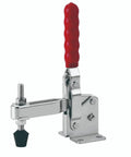 Heavy Duty Vertical Toggle Clamp U Bar Jaw Flanged Handle 750 Lb Holding Power Carbon Steel in compact design for welding setups.