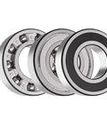 Three Five Pack 6207 2RS Deep Groove Ball Bearings 35x72x17mm Double Sealed Pre Lubricated For High RPM shown side by side