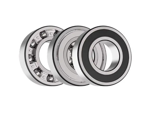 Three Five Pack 6207 2RS Deep Groove Ball Bearings 35x72x17mm Double Sealed Pre Lubricated For High RPM shown side by side