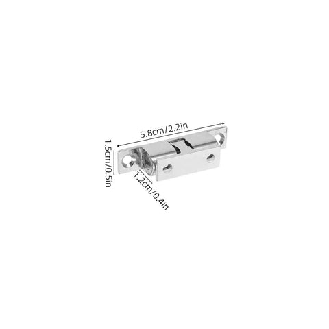 Stainless Steel Door Catch Latches Set, 4 Pack For Cabinets, Boats, And RVs, Ball Tension Roller Latch With Noise Reduction, dimensions shown.