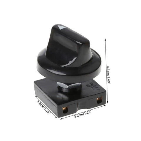 4 Position Rotary Switch With Knob For Three Speed Fan Control Built For Heavy Duty Ventilation Systems And Industrial Machinery Smooth Reliable Transitions And Easy Setup, black unit dimensions